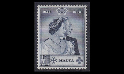 Malta 215 ** Kuninkaalliset hopeahäät (1949)