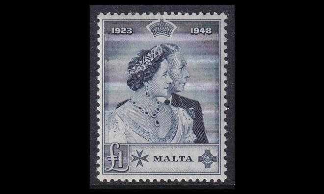 Malta 215 ** Kuninkaalliset hopeahäät (1949)