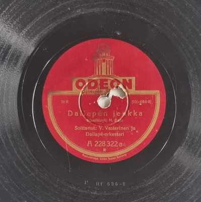 Savikiekko 1935  Viljo Vesterinen / A. Aimo Odeon A 228322