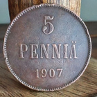 5 PENNIÄ 4kpl v.1901,1906,1907,1908 - pikkukuva 5