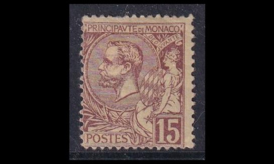 Monaco 24 * Prinssi Albert I 15 C ruskeanlila (1901)
