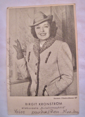 VANHA Postikortti Elokuva Näyttelijä Birgit Kronström 1943