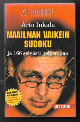 Inkala, Arto : AI sudoku - Maailman vaikein sudoku