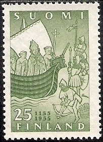 1955 Suomen kirkko 800 vuotta 25 mk ** LaPe 440