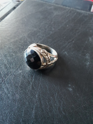 Miesten hopea sormus onyx kivi 925