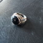 Miesten hopea sormus onyx kivi 925 - pikkukuva 1