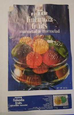 Fazer-etiketti Englanninkielinen 70-80-luvulta