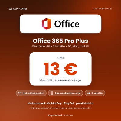 Microsoft 365 / Office 365 elinikäinen, PC/Mac