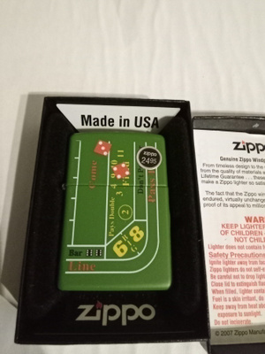 Zippo Craps Table Uusi ja Aito