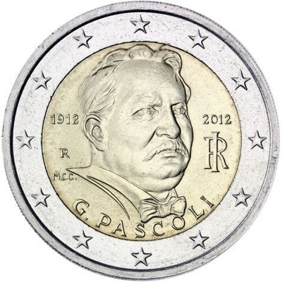 Italia 2012 2 € Giovanni Pascoli UNC