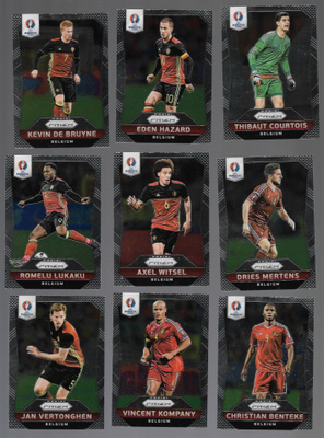 Panini Euro 2016 Prizm ja Score 2021-22 Belgia