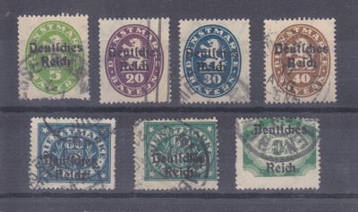 Saksa 1920 Dienst 34-47 väliltä leimattuja