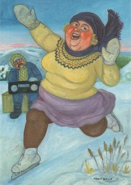 kortti ** Walle tai Jaakola Nainen - eril. naivistisia