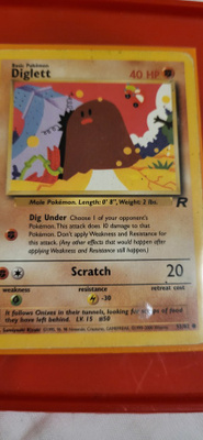 Diglett Pokemon Card 52/82 Team Rocket Common Mole WOTC