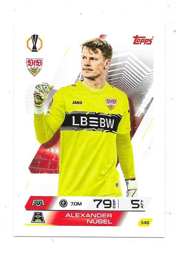 2025-26 Topps Match Attax #146 Alexander Nubel , Stuttgart