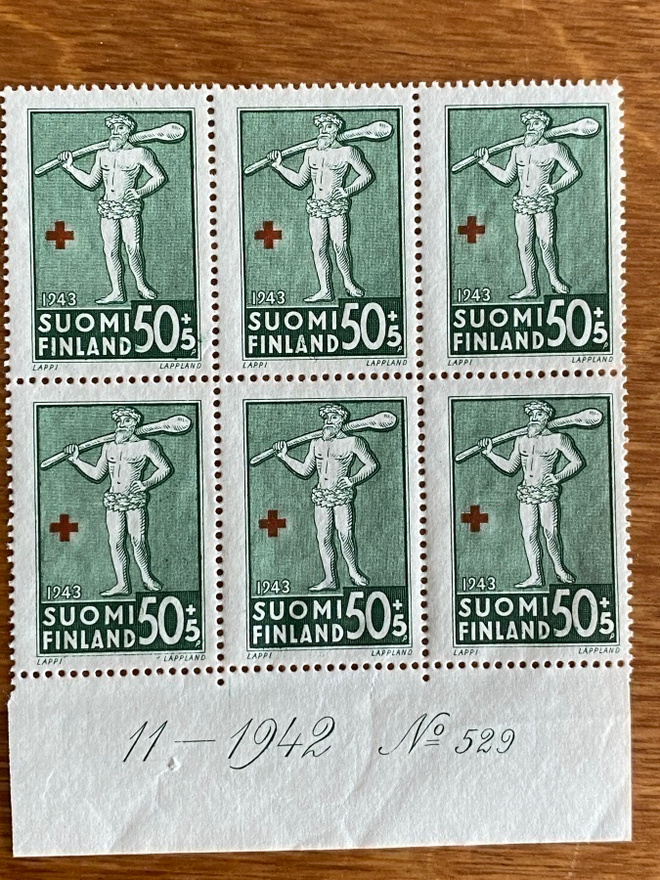 PR 1943 50PENNIÄ+5PENNIÄ NUMERO KUUSILO**
