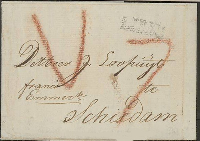 Latvia 1806 kirje Libausta franco Emmerich Hollantiin