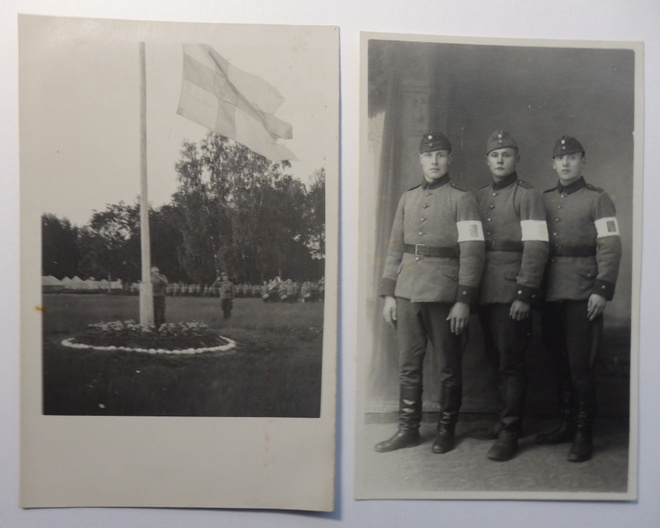 Vanhoja sotilasaih. valokuvia korttikoko