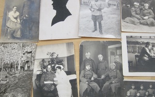 24 VANHAA Valokuvaa Sotilaat Perkjärvi Viipuri Rautu ym 1920