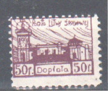 Keski-liettua 1921 50f lunastusmerkki.**