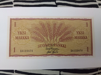 1 markka seteli