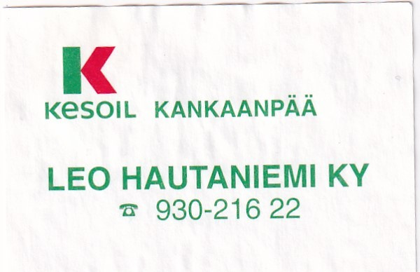 Kankaanpää. Leo Hautaniemi Ky , Kesoil      s9/2