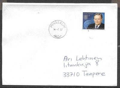 Postilähetys - Ahtisaari 60v (LAPE 1386) Pyhäsalmi 14.7.1997
