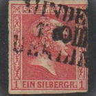 1857Preussi 1Sg Kuningas Friedrich Wilhelm merkki leimattuna - pikkukuva 1