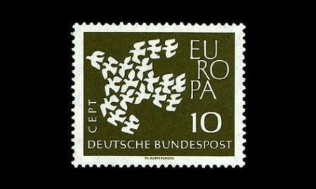 Saksa 367y ** Europa 10 Pf, y-paperi (1961)