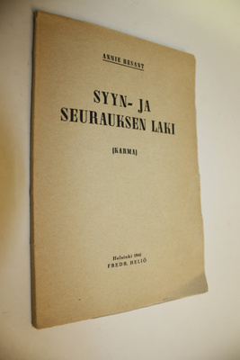 Annie Besant : Syyn ja seurauksen laki : (karma)