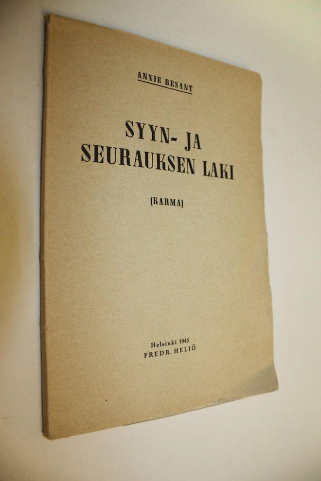 Annie Besant : Syyn ja seurauksen laki : (karma)