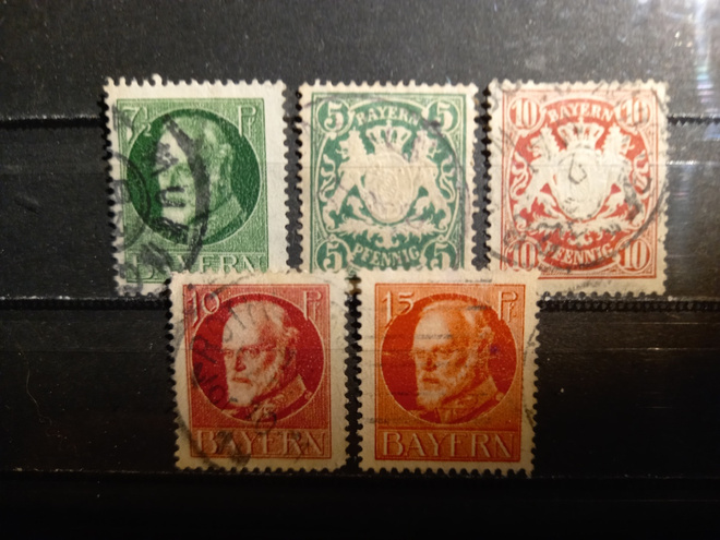 DEUTSCHES REICH Baijeri Saksa 5kpl o