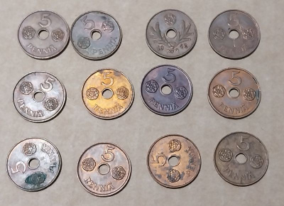 5 penniä 1942 - 12 kpl