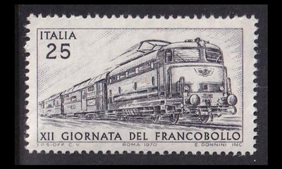 Italia 1327 ** Postimerkin päivä sähköveturi (1970)