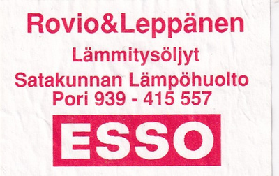 Pori, Rovio & Leppänen. ESSO   2/11