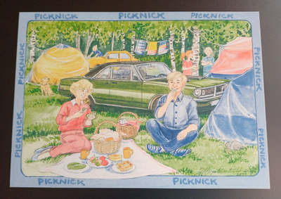 Marjaliisa Pitkäranta uudenveroinen kortti 1835 Picknic