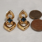 vintage Cabochon sydän korvakorut emaloitu - pikkukuva 5