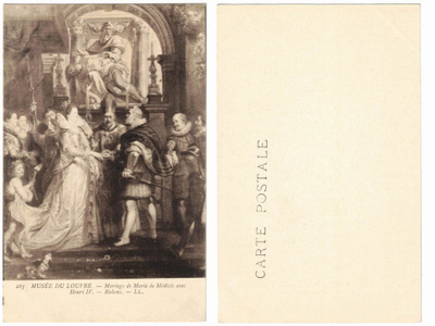 Vanha kortti, Peter Paul Rubens, Marie de' Medicin ja.....
