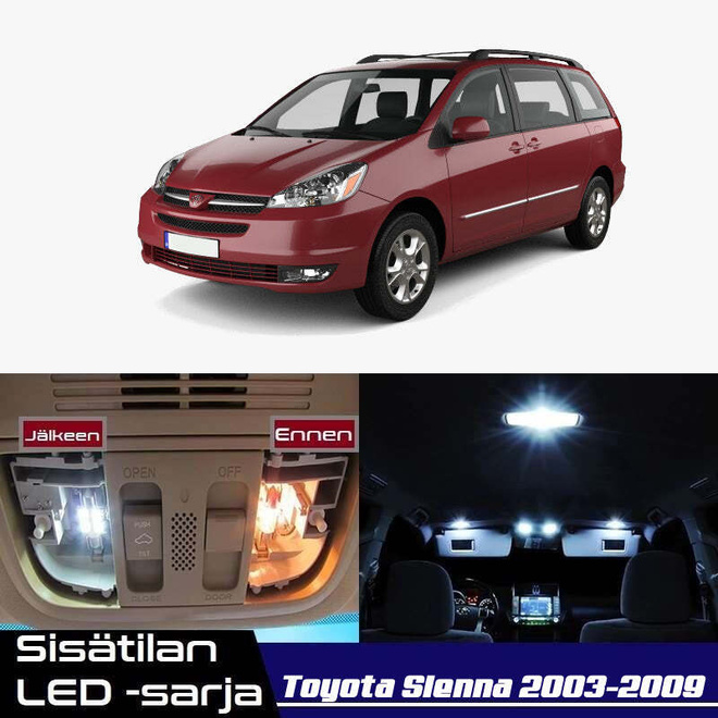 Toyota Sienna (XL20) Sisätilan LED-sarja 13-osai