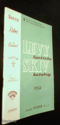Musiikki Fazer Äänilevyluettelo 1954 (Sis.pk:t)