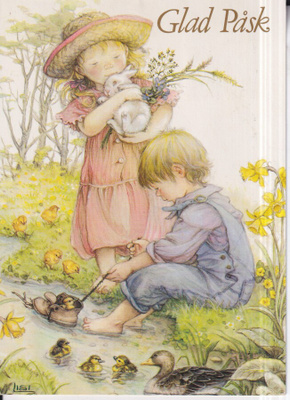 Lisi Martin. Lapset joella. Glad Påsk . e143