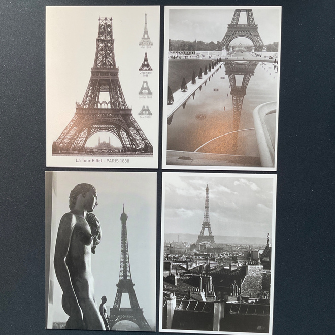4 kpl kiertämättömiä kortteja Pariisi Eiffel torni
