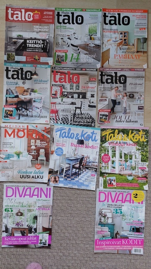 Talo- ja sisustuslehtiä 11 kappaletta