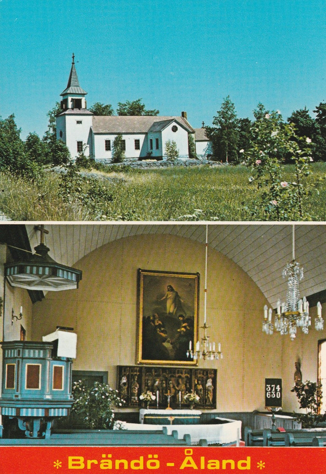 KIRKKOKORTTI - ÅLAND - BRÄNDÖN KIRKKO - 1