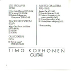 cd, Timo Korhonen: Brouwer, Donatoni, Koskelin, Ginastera [c - pikkukuva 2
