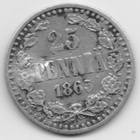1865 25 penniä tyyppi 1.1 kl4 iskuvika - pikkukuva 1