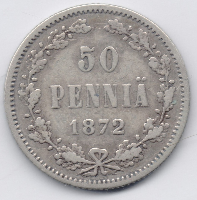 1872 50 penniä tyyppi 2 kl4