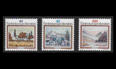 Liechtenstein 821-3 ** Maisemia maalauksia (1983)