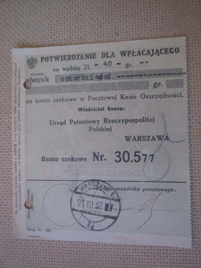 Puola: vahvistuskuitti 1932