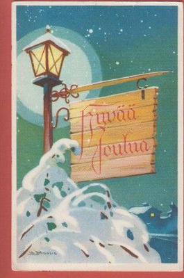 Maasio Hyvää Joulua kyltti ja lyhty